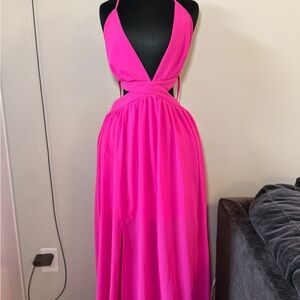 Miss Avenue Vibrant Pink Backless Dress